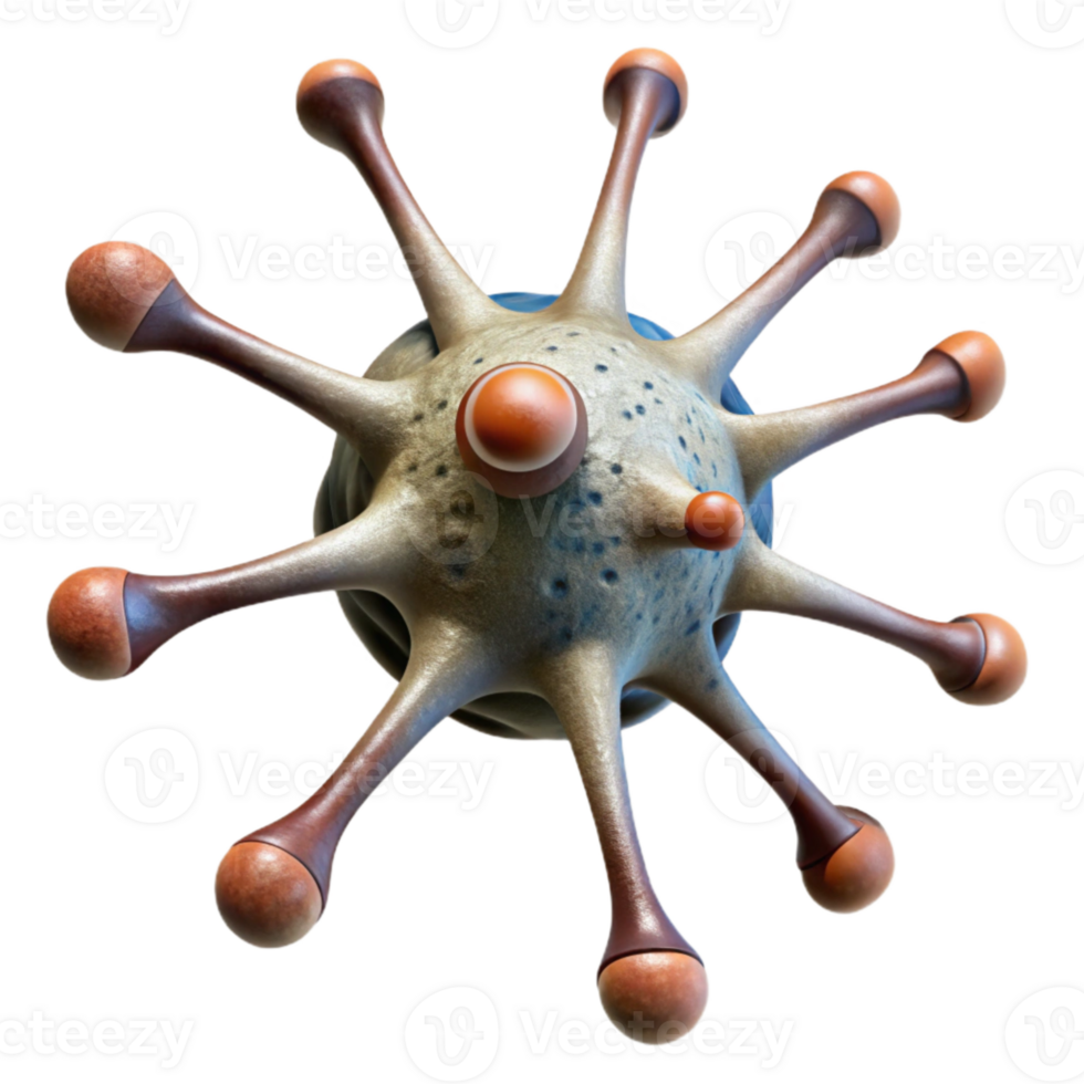 impressive vintage Neuron Cluster Microscopic View Isolated professional png