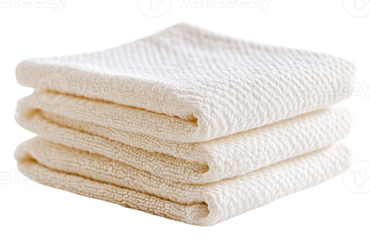 Soft white towels stacked neatly for home use png