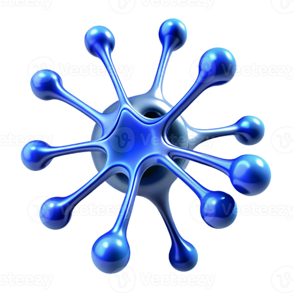 elegant classic Neuron Connection Illustration Isolated with Blue Glow exclusive png