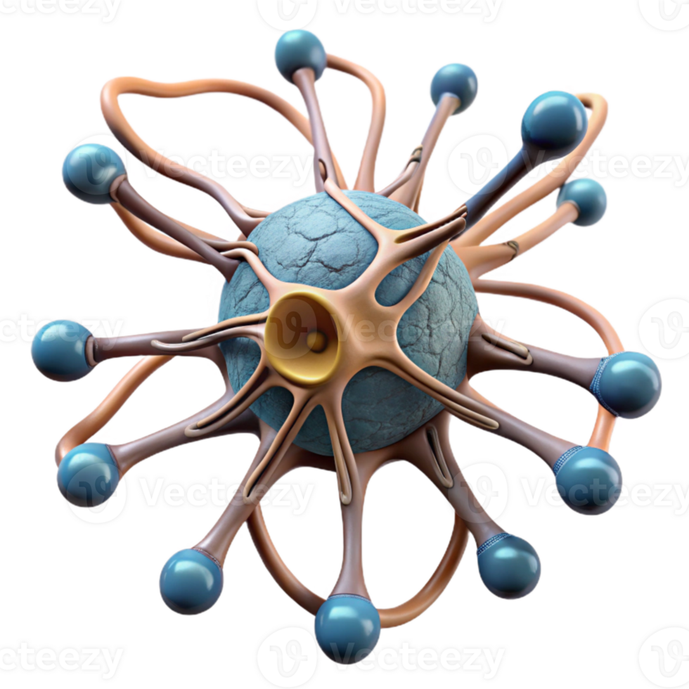elegant classic Neuron Connection Diagram Cutout with Detailed Structure and White Background genuine png