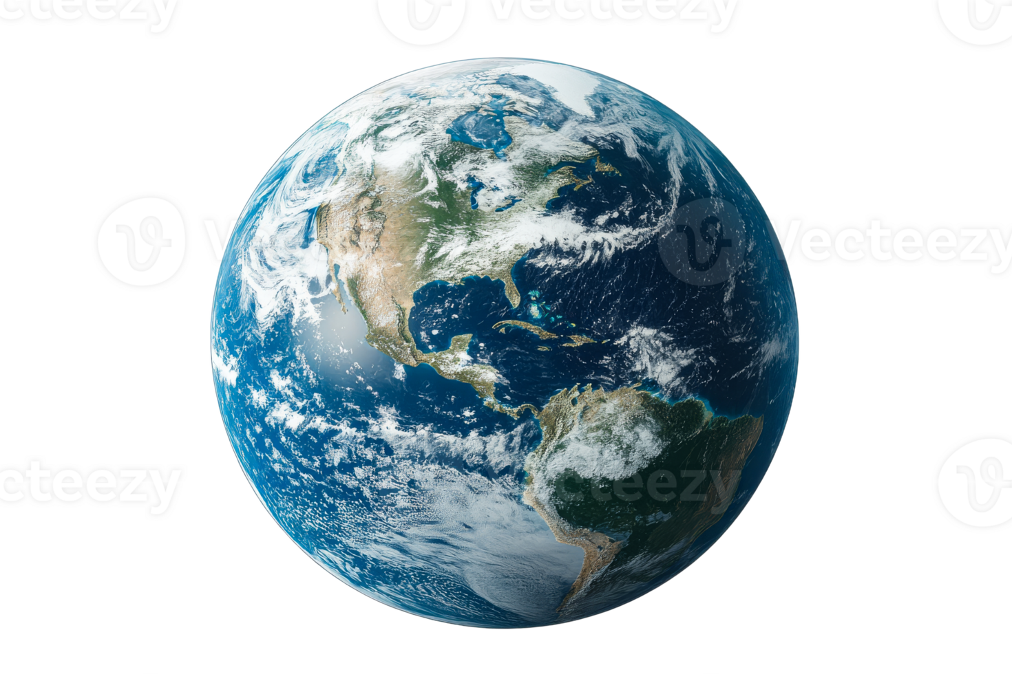 Earth from space highlighting continents and oceans png