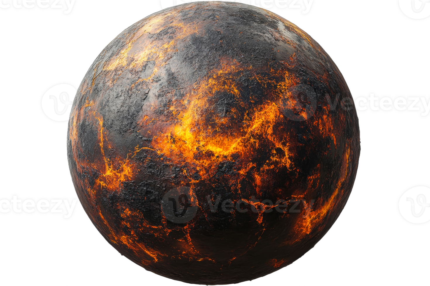 Lava textured volcanic planet surface for designs png