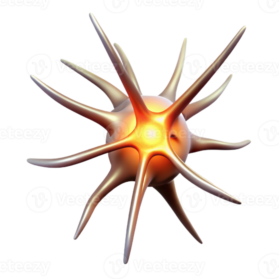elegant contemporary Neuron Firing Diagram Transparent Background with Animated Spark detailed png