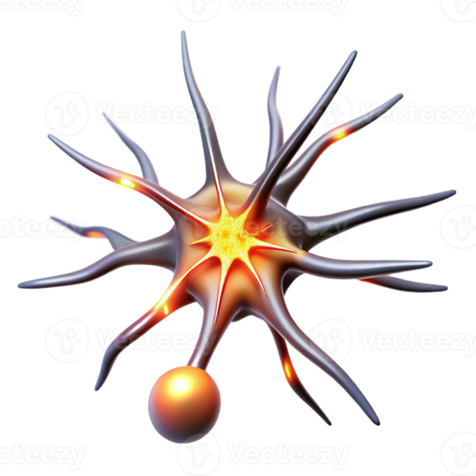 wonderful abstract Neuron Firing Diagram Transparent Background with Animated Spark detailed png