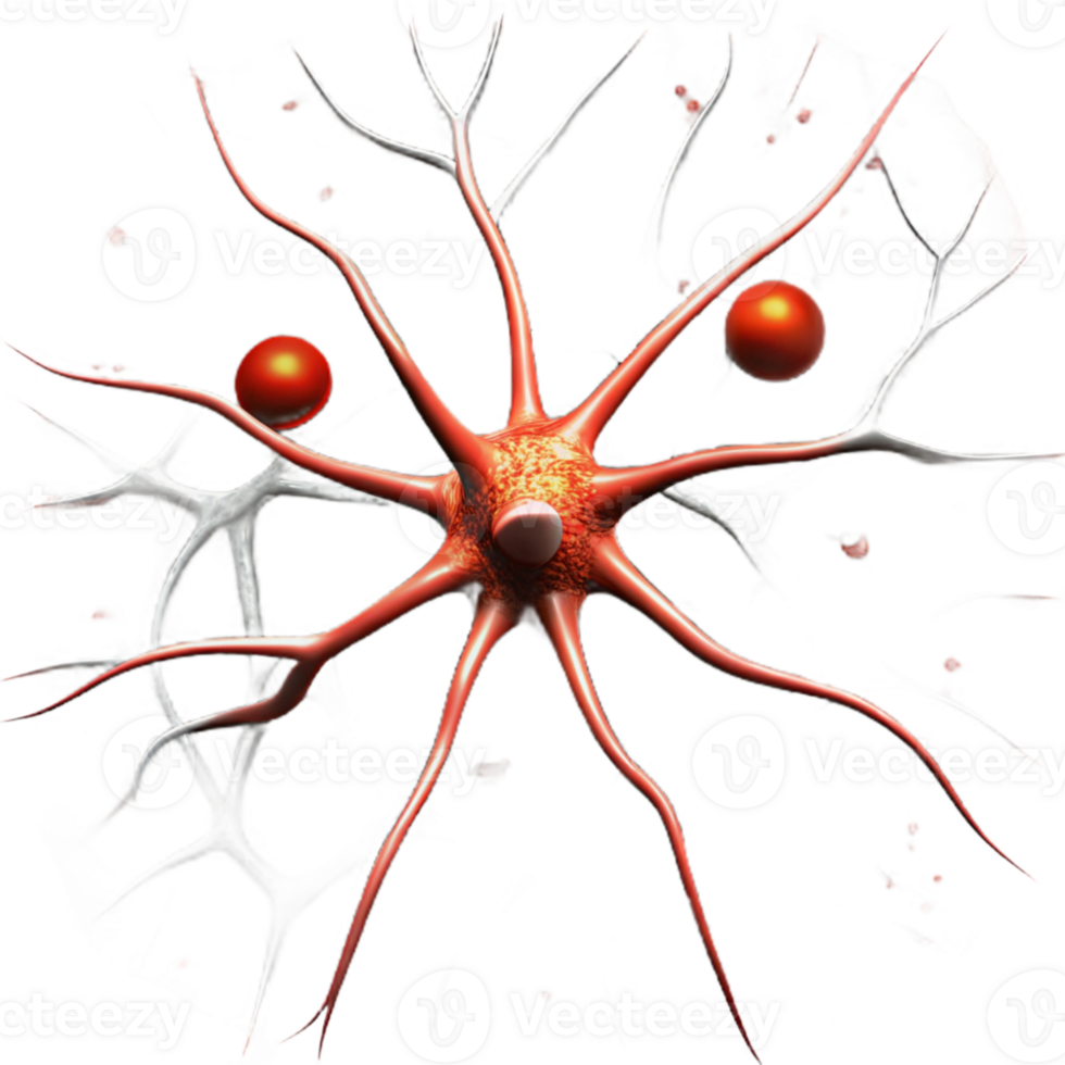 elegant modern Neuron Firing Graphic Isolated with Red Highlights premium png