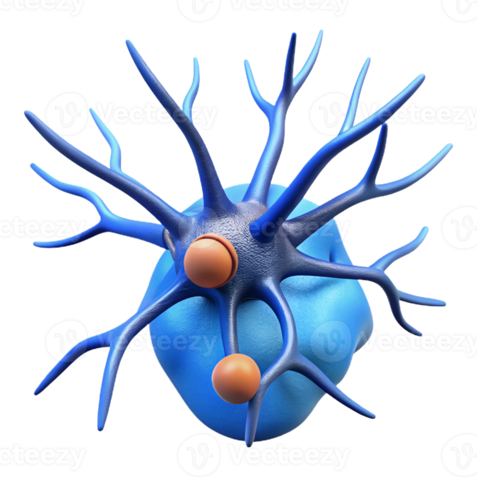 vibrant creative Neuron Growth Graphic Isolated with Blue Background exclusive png