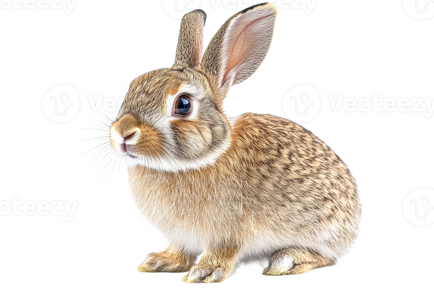 Cute rabbit sitting quietly with a soft fur coat png