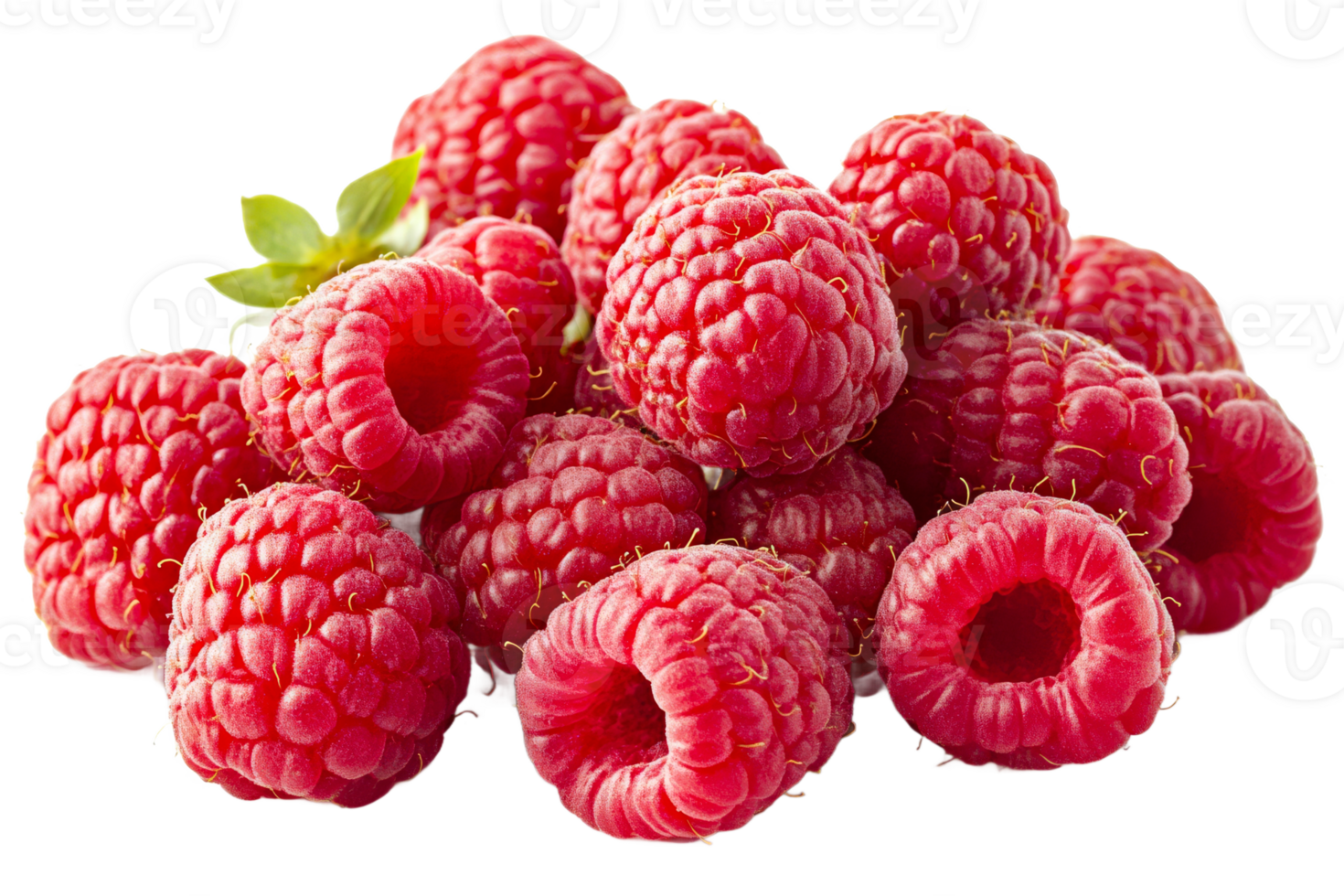 Fresh raspberries on a transparent background png