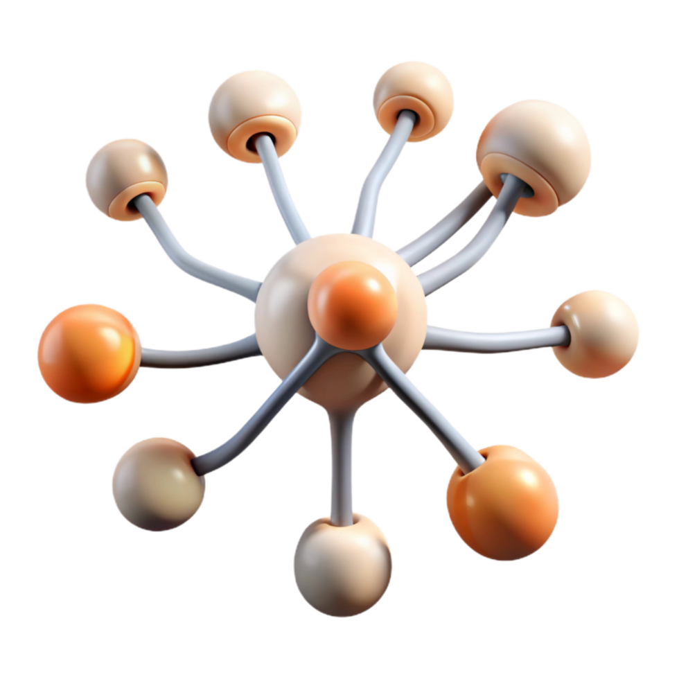 beautiful traditional Neuron Structure Labeled Diagram Transparent Background detailed png