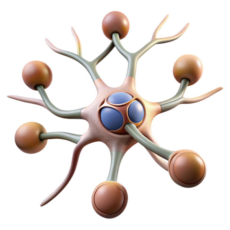 impressive abstract Neuron Structure Labeled Diagram Transparent Background premium png