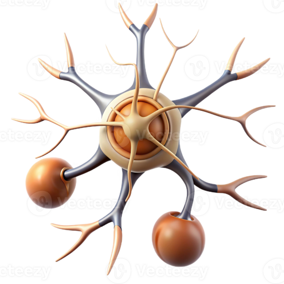 extraordinary contemporary Neuron Structure Labeled Diagram Transparent Background high quality png