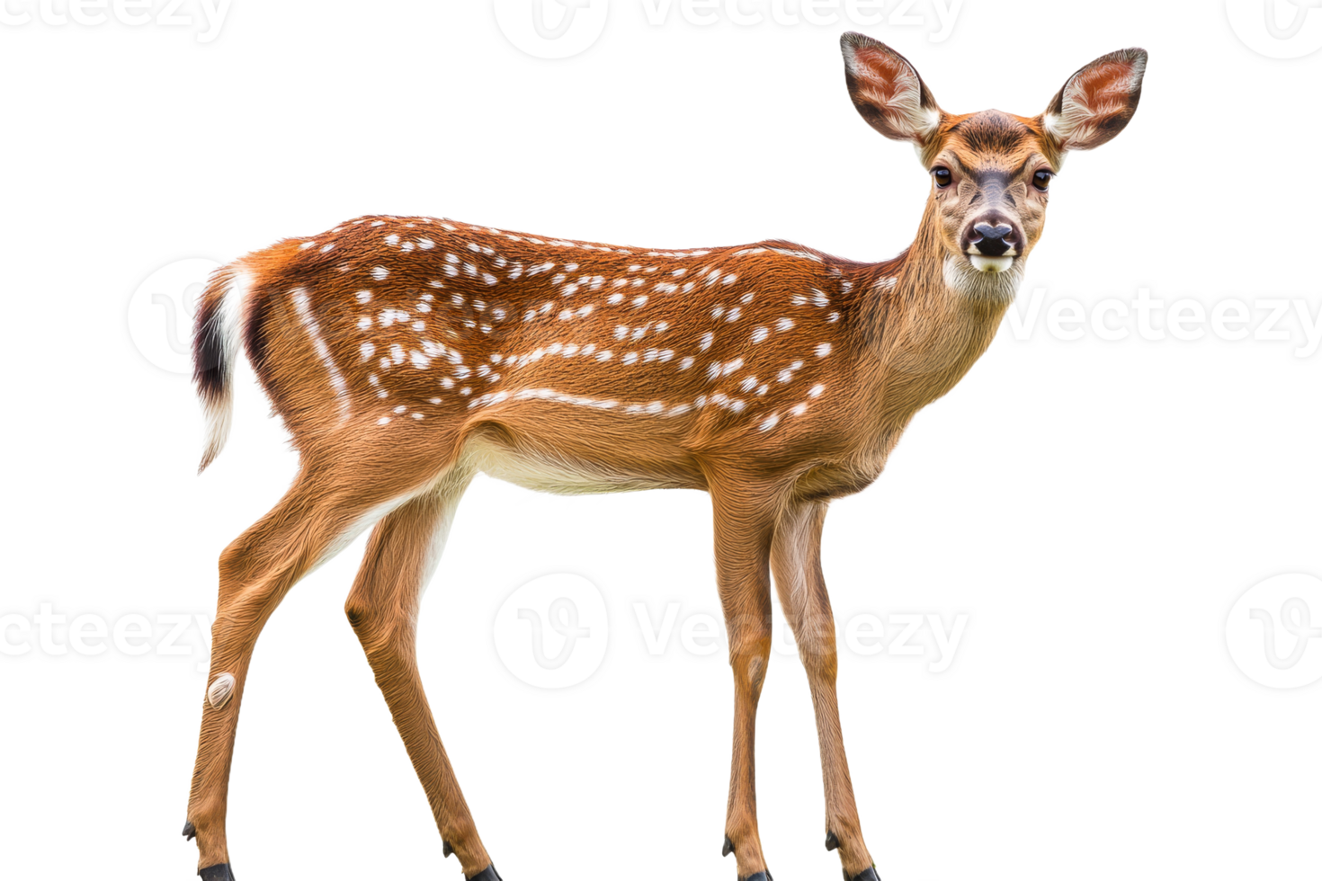 Young deer standing on a transparent background png
