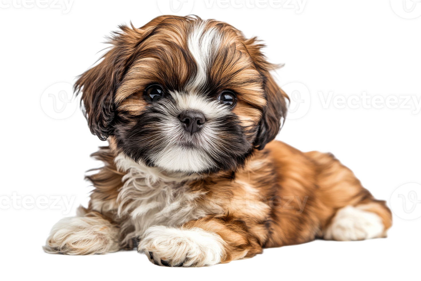Shih Tzu puppy lying on a transparent background png