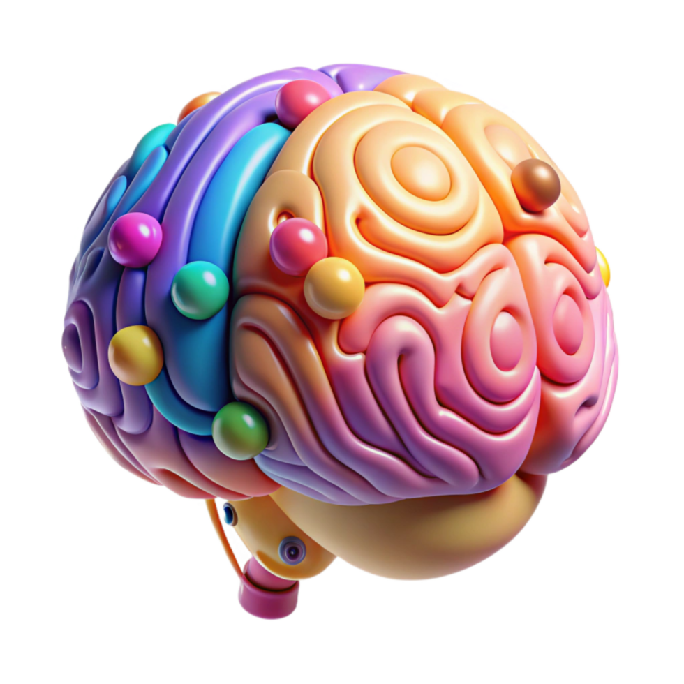 beautiful artistic Neurotechnology Concept Visualization Colorful Isolated exclusive png