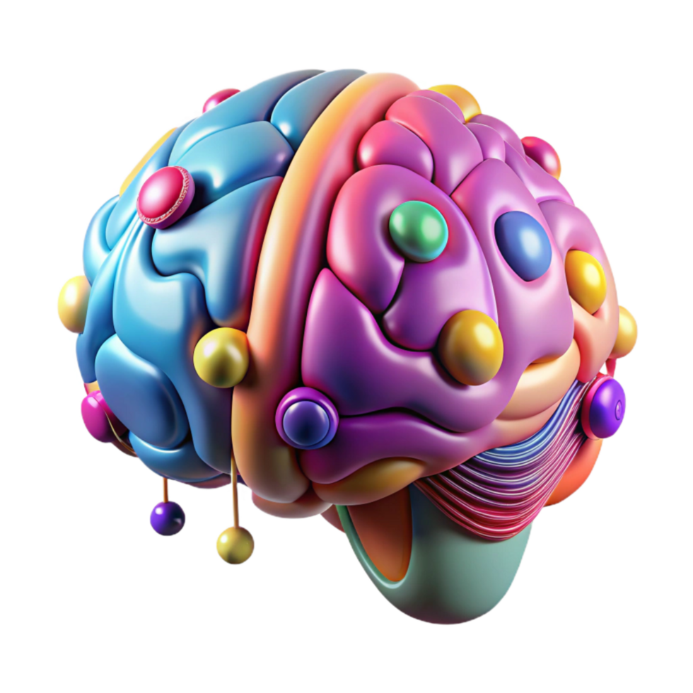 vibrant traditional Neurotechnology Concept Visualization Colorful Isolated professional png