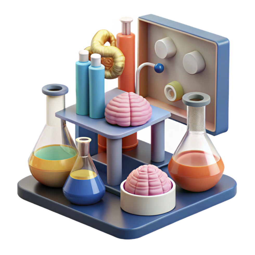 magnificent modern Neurotech Research Laboratory Scene Isolated png