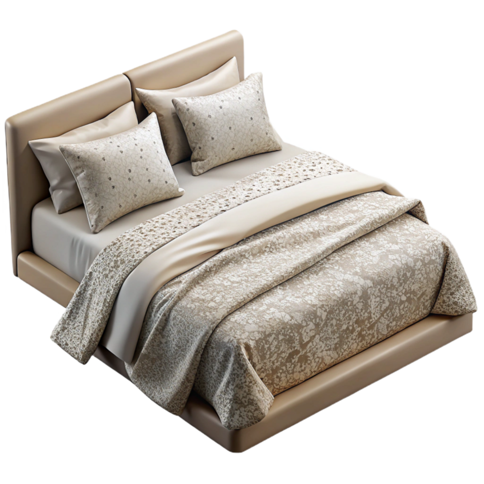beautiful creative Neutral Tone Bedding Set Isolated Transparent Background exclusive png