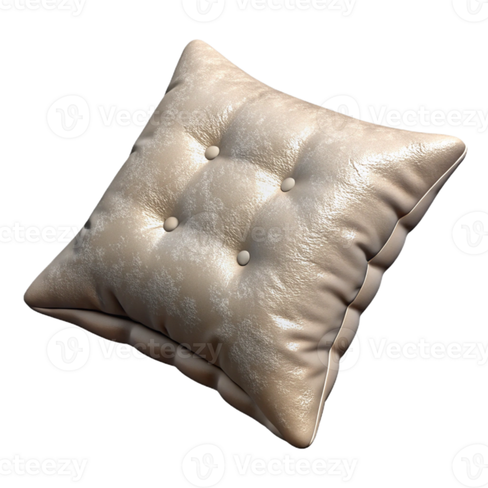 serene contemporary Neutral Tone Cushion Cover Isolated Transparent Background high quality png