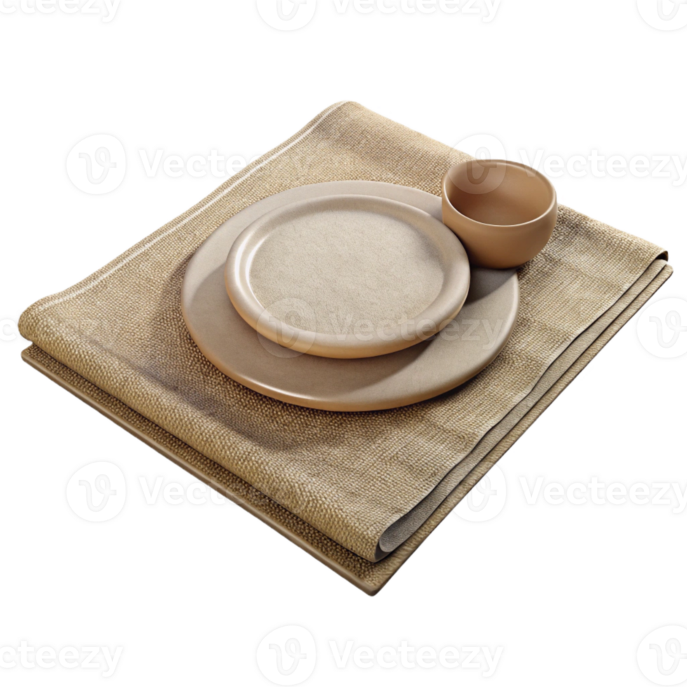 serene rustic Neutral Tone Placemat Isolated Transparent Background genuine png