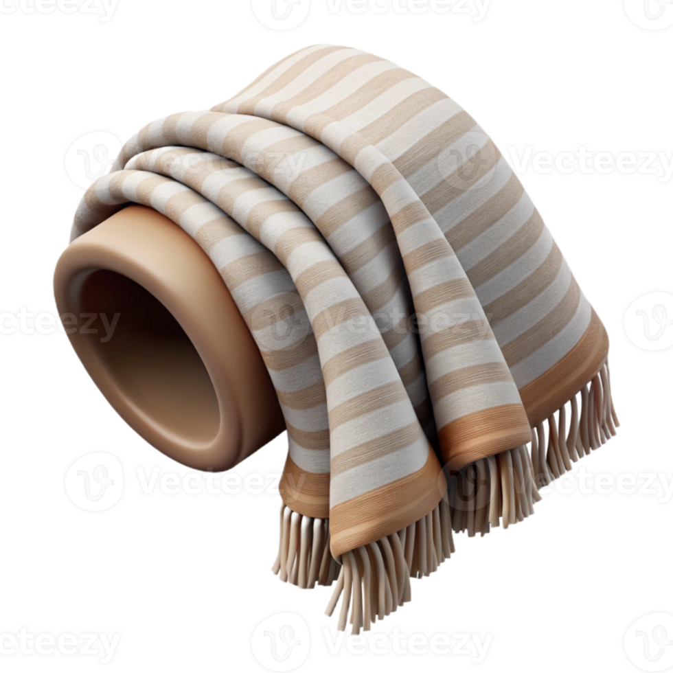 beautiful classic Neutral Tone Throw Blanket Isolated Transparent Background high quality png