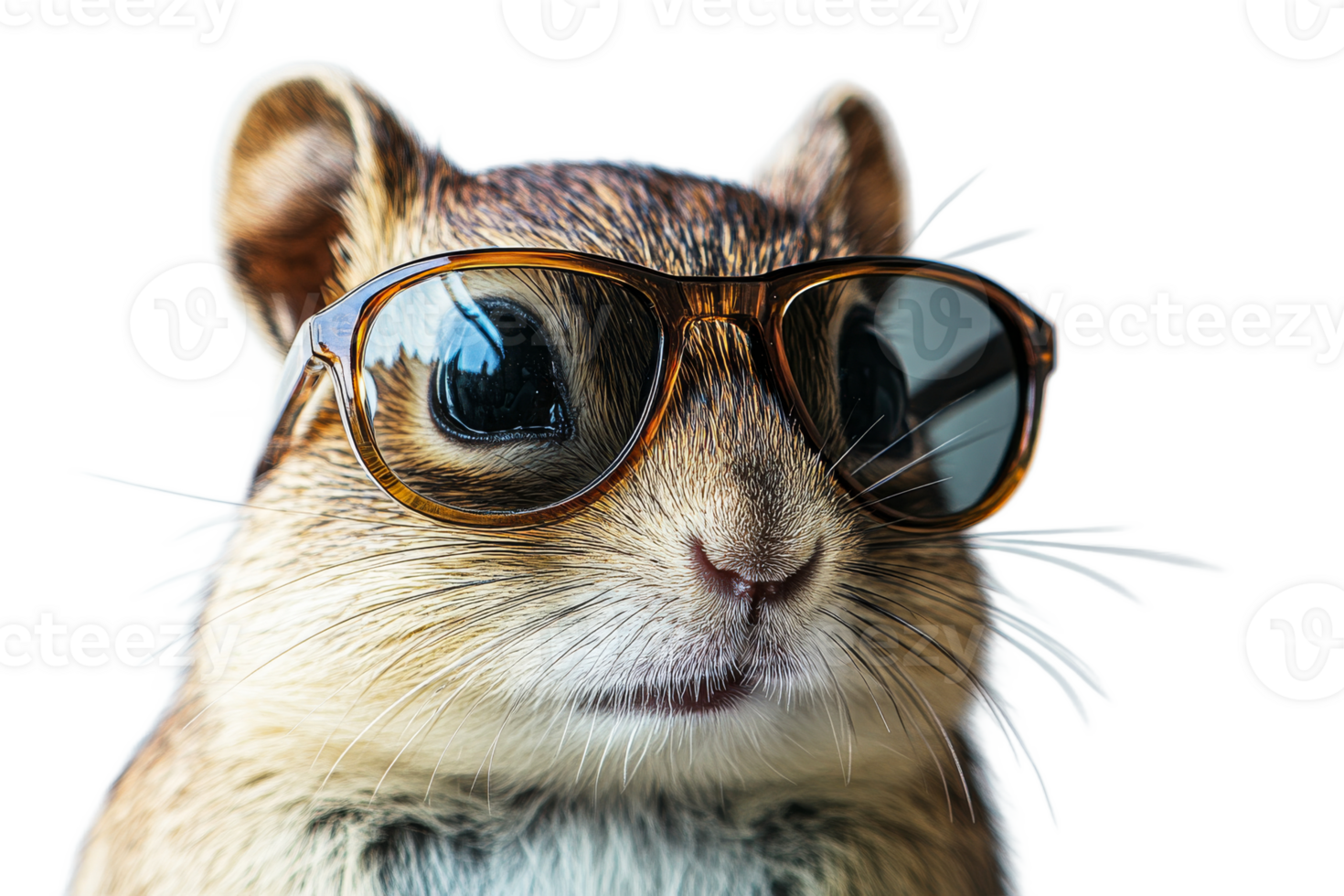 Squirrel wearing stylish sunglasses on a bright day png