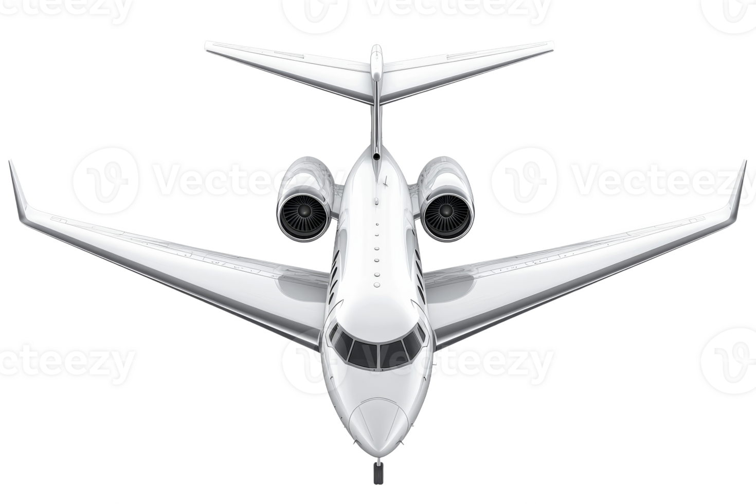 Sleek private jet with transparent background view png