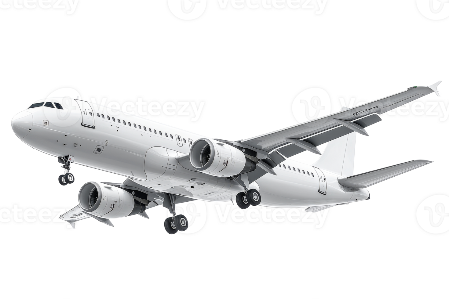 Airplane taking off with a transparent background png