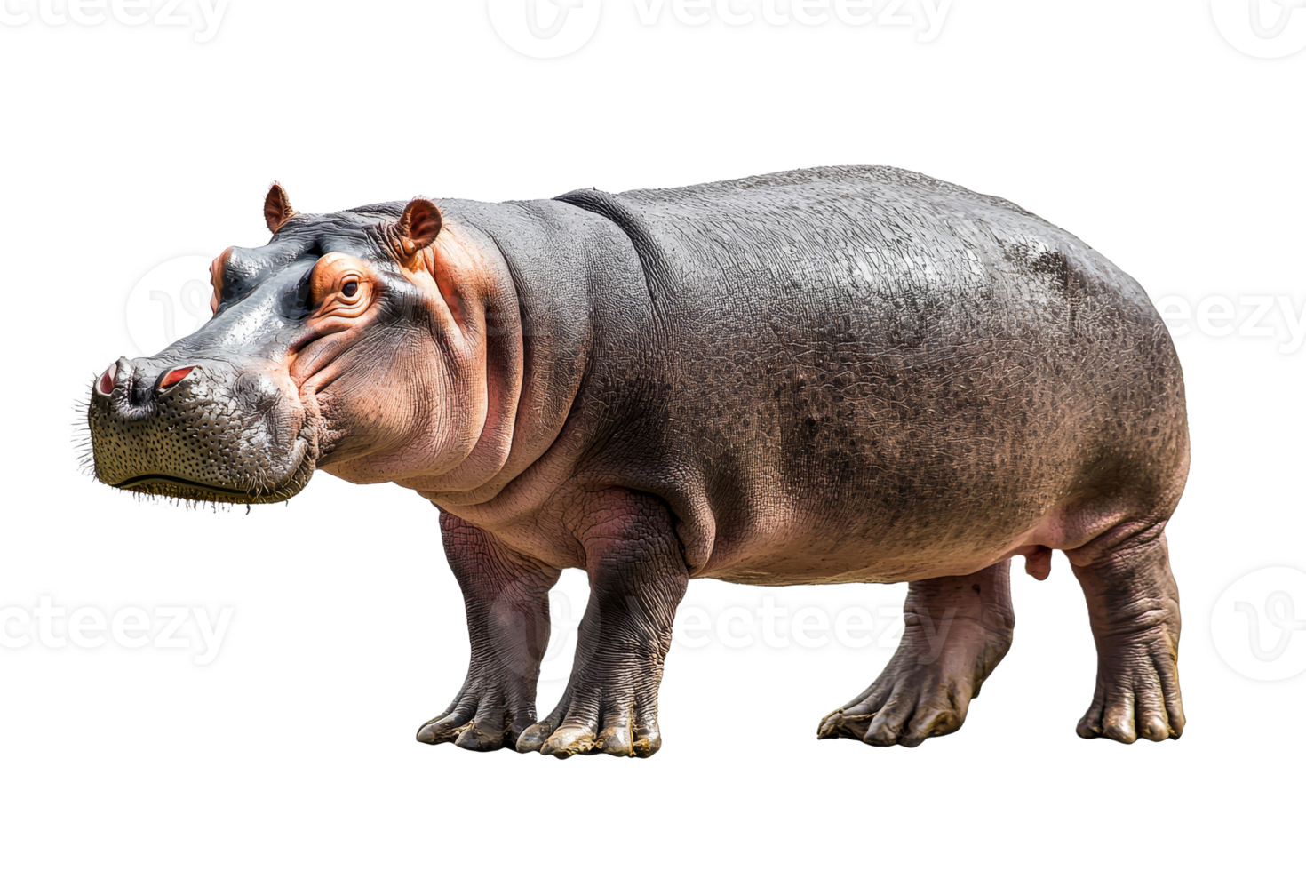 Hippo standing on a transparent background png