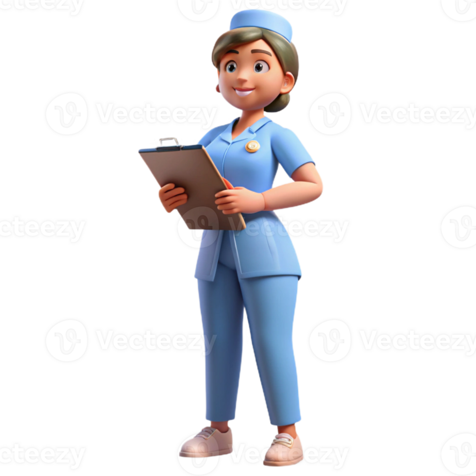 stunning abstract Nurse with Clipboard Side View Transparent original png