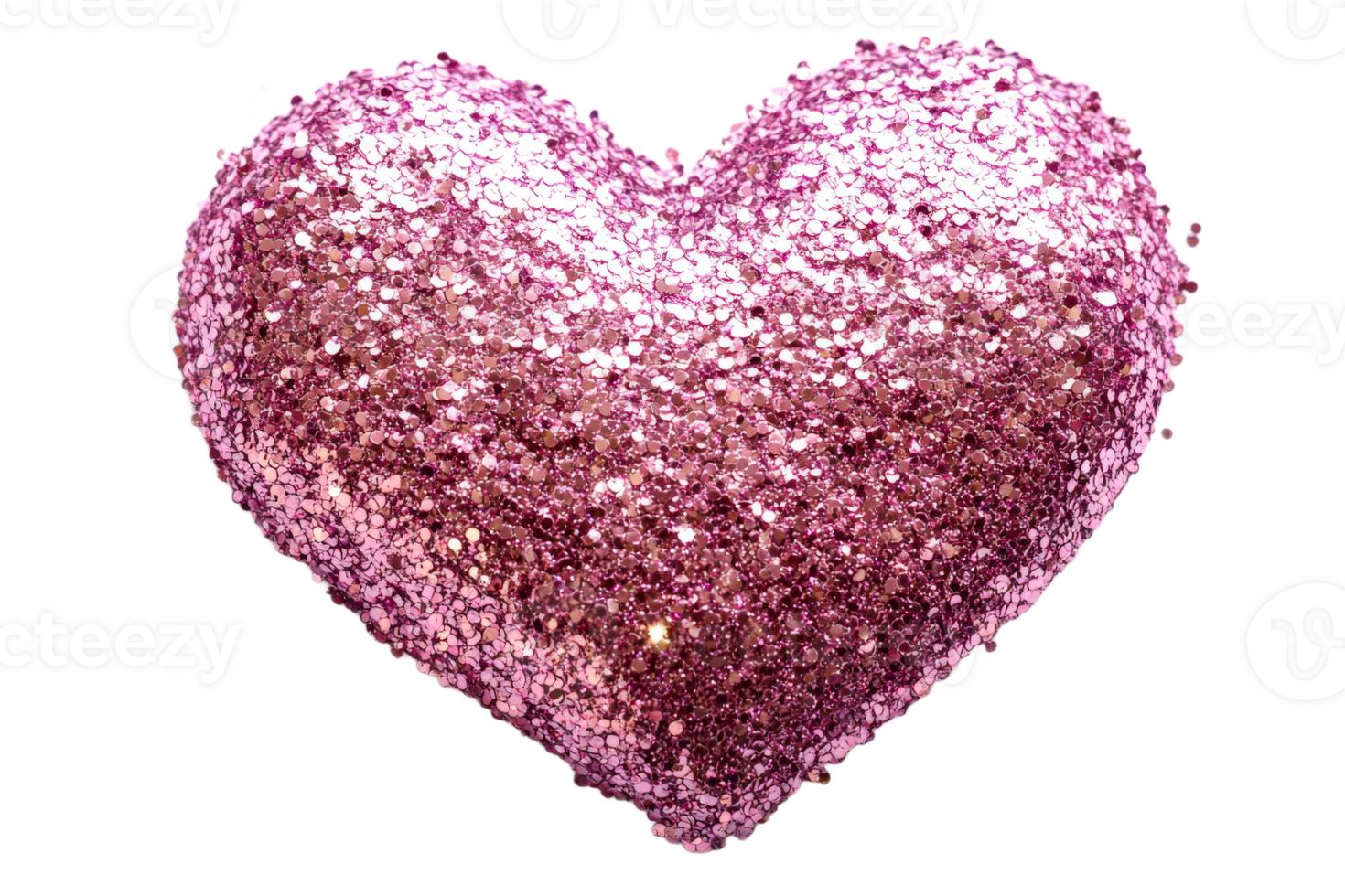 Glittering pink heart shape with a sparkly finish png