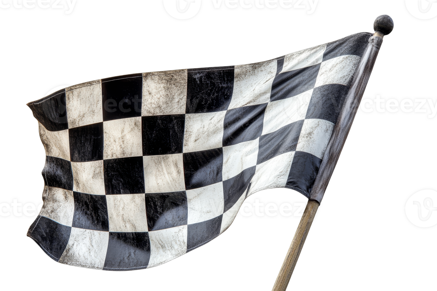 Racing flag waving against a clear background png