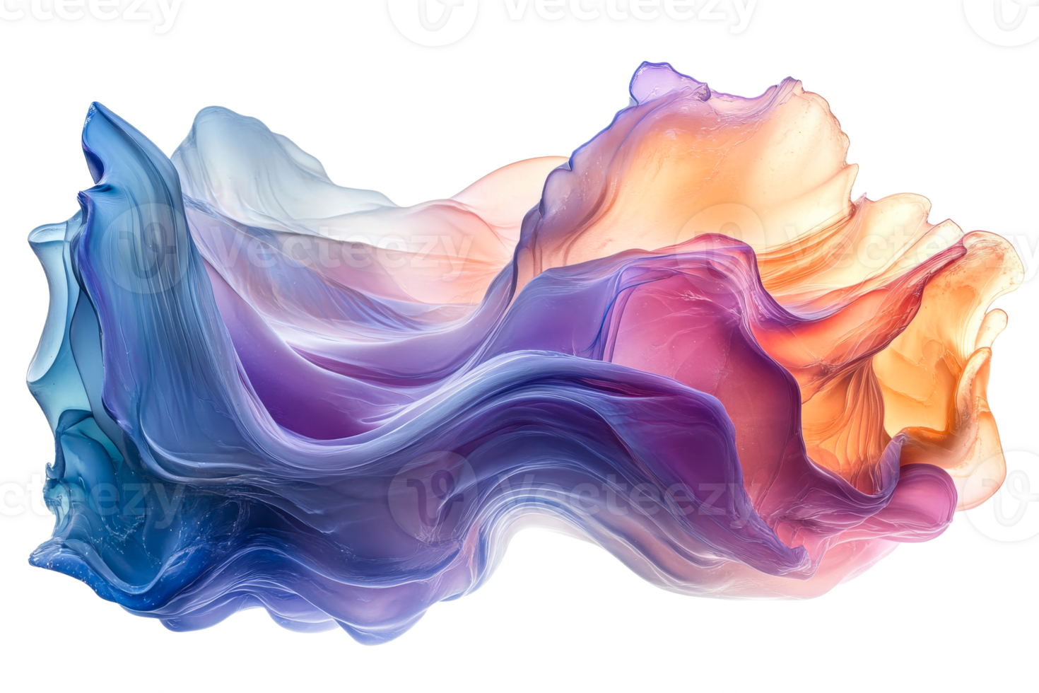 Colorful abstract wave with smooth flowing shapes png