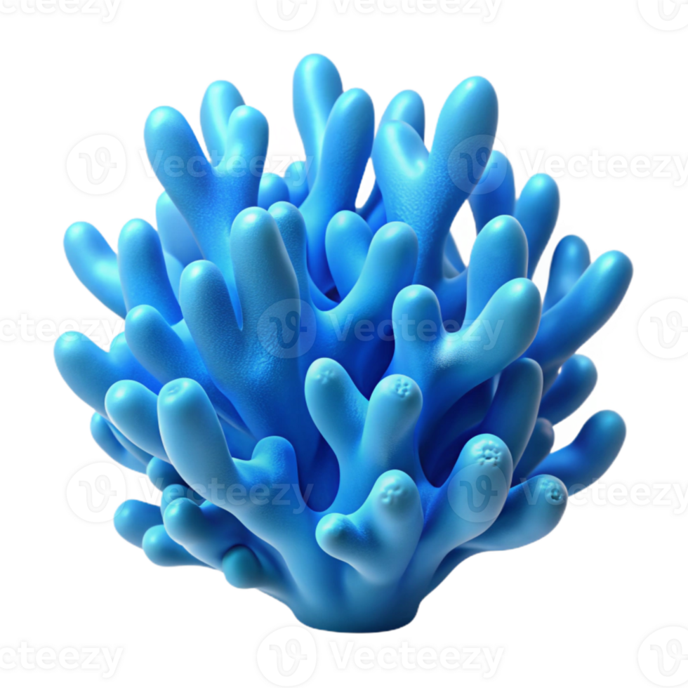 wonderful vintage Ocean Blue Coral Reef Isolated Element detailed png