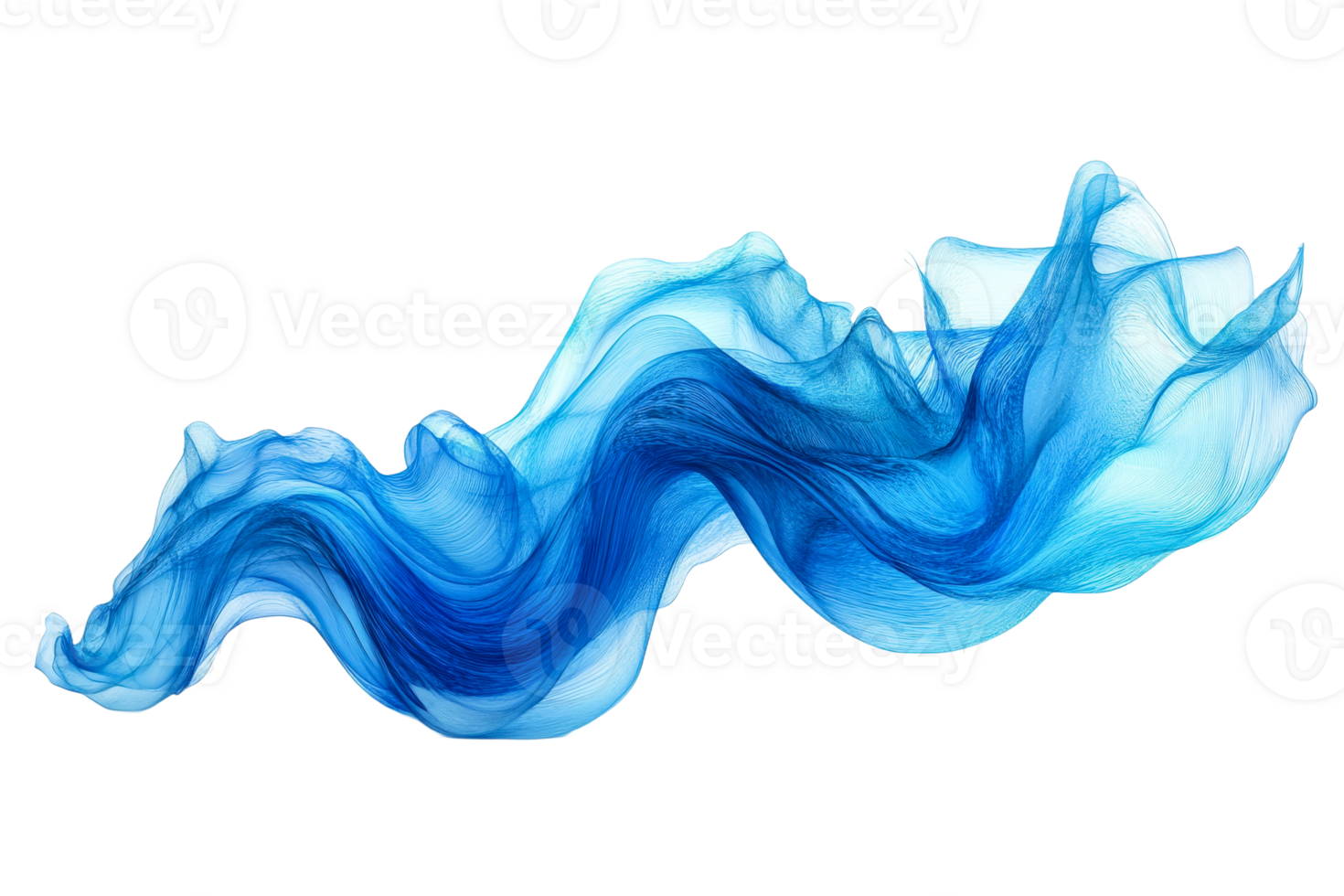 Flowing blue fabric with a transparent background png