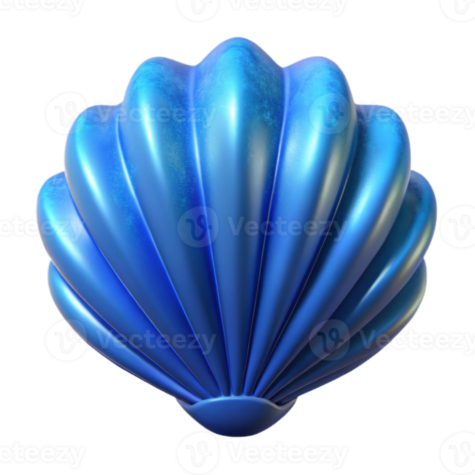 vibrant traditional Ocean Blue Seashell Isolated Element exclusive png