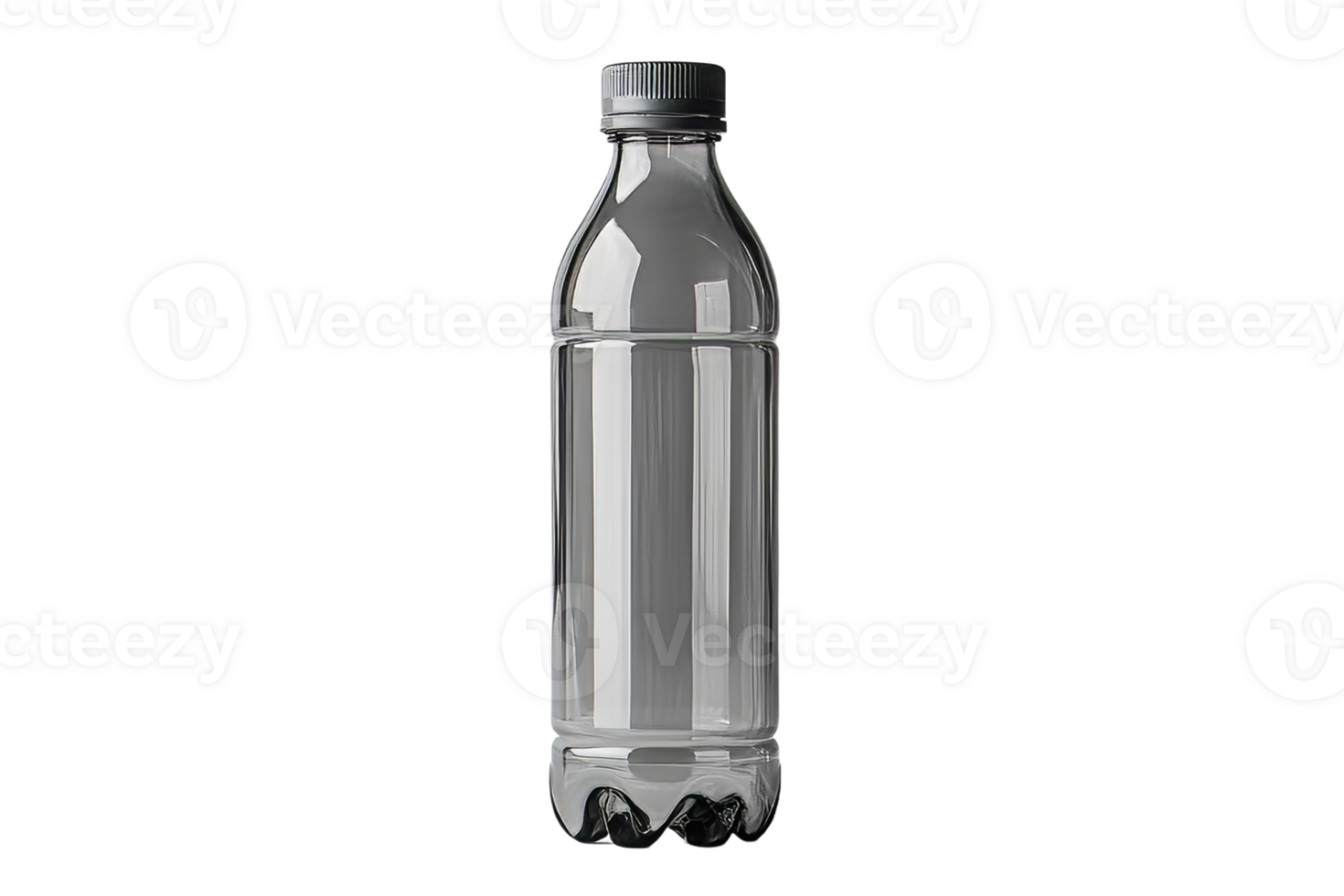 Clear bottle with screw cap on transparent bg png