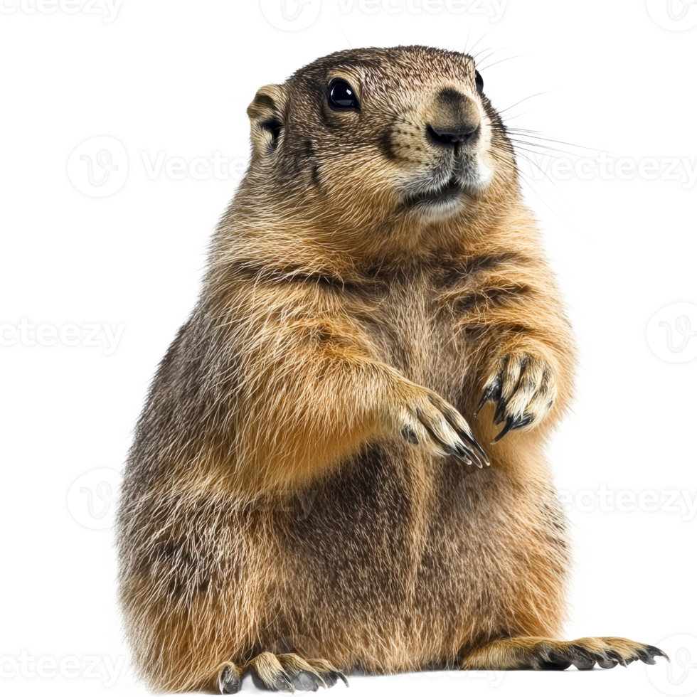 Marmot standing upright on a transparent background png