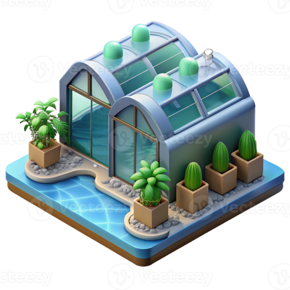 wonderful classic Ocean City Hydroponic Farm with Greenhouses Cutout high quality png