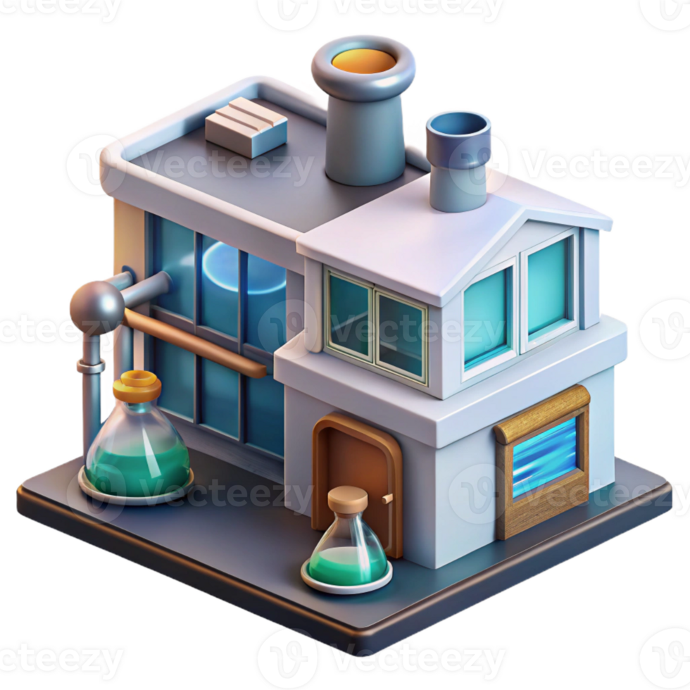dramatic minimalist Ocean City Research Facility with Labs Isolated detailed png