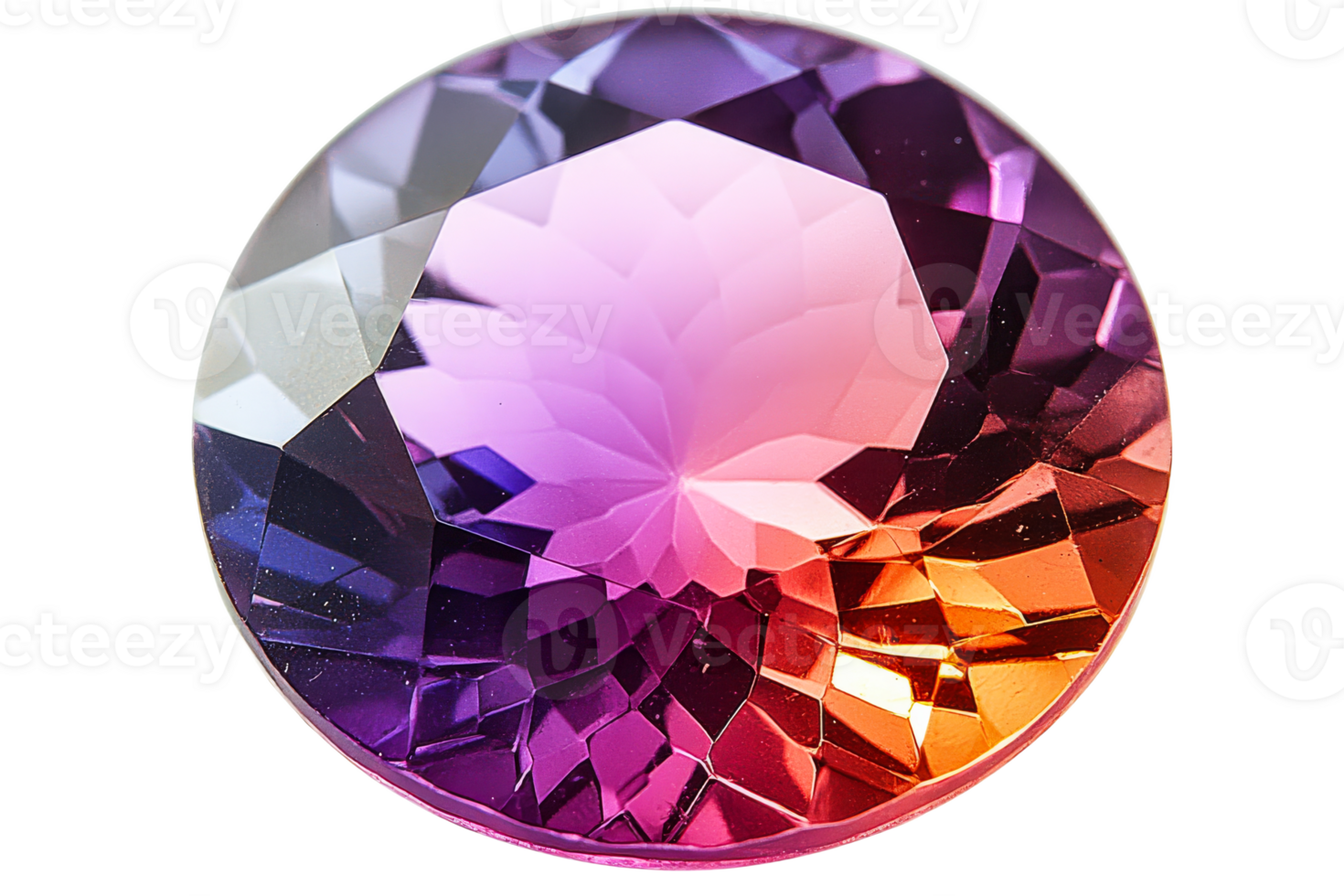 Colorful round gemstone with a transparent background png