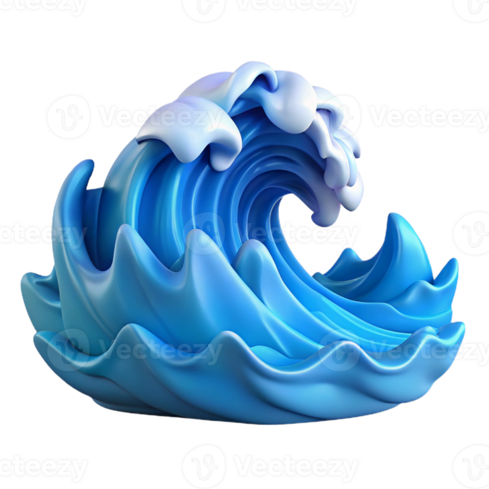 extraordinary creative Ocean Waves Crashing Blue Water Isolated high quality png