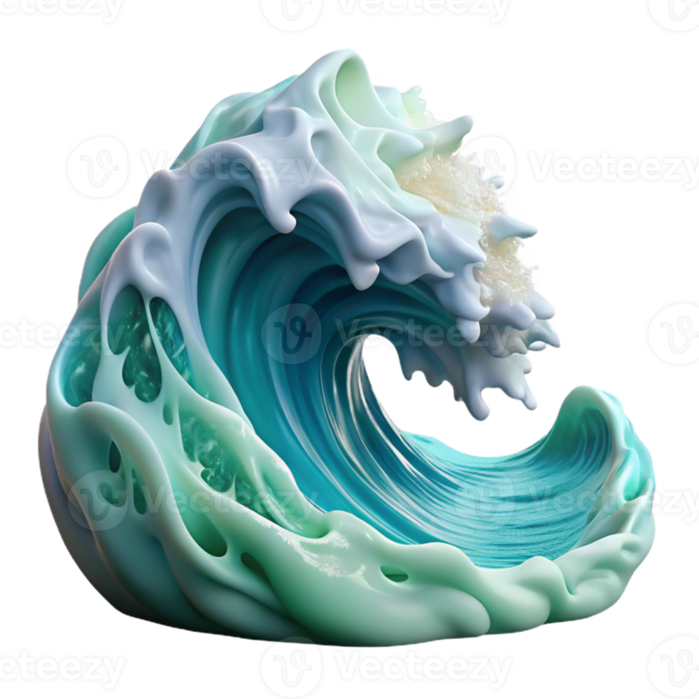 dramatic artistic Ocean Wave Crashing Foam Detail Isolated authentic png