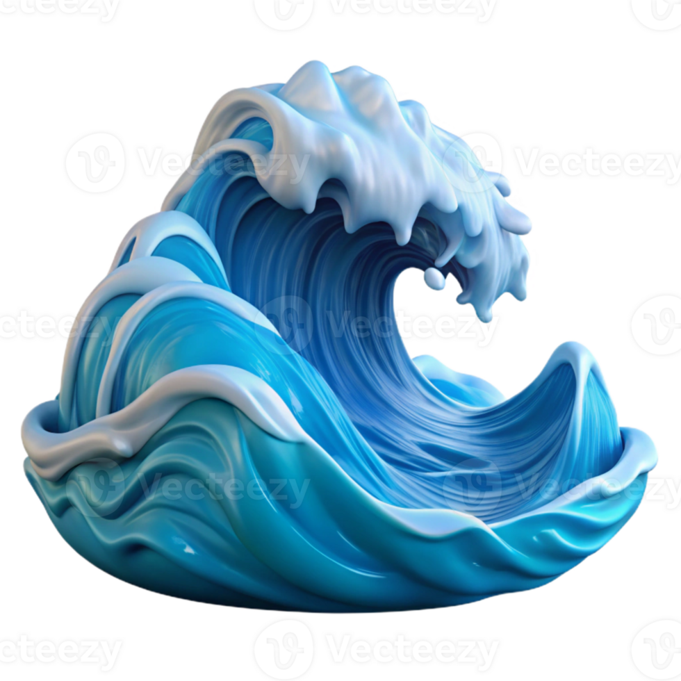 magnificent traditional Ocean Waves Crashing Blue Water Isolated high quality png