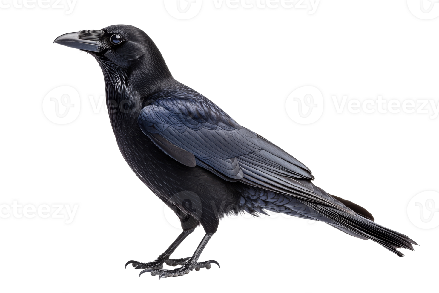 Raven standing tall on transparent background png