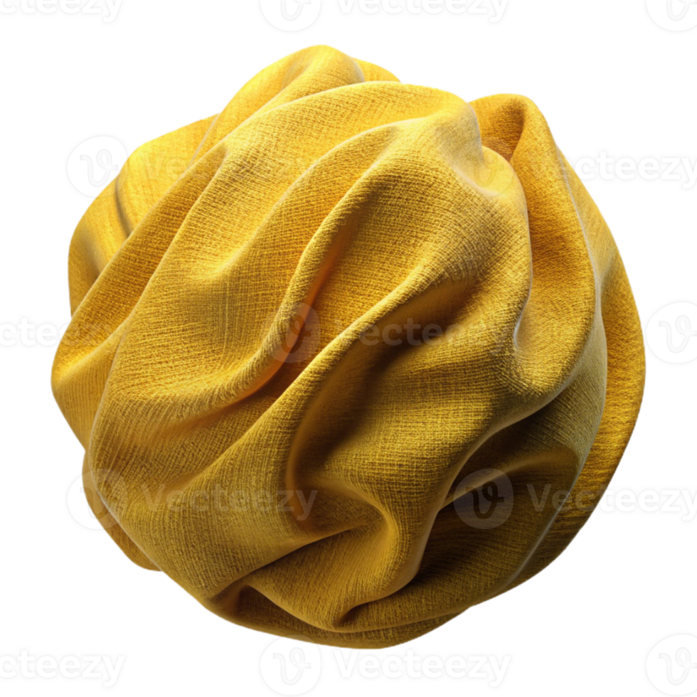 vibrant creative Ochre Yellow Corduroy Fabric Worn Texture Transparent Background detailed png