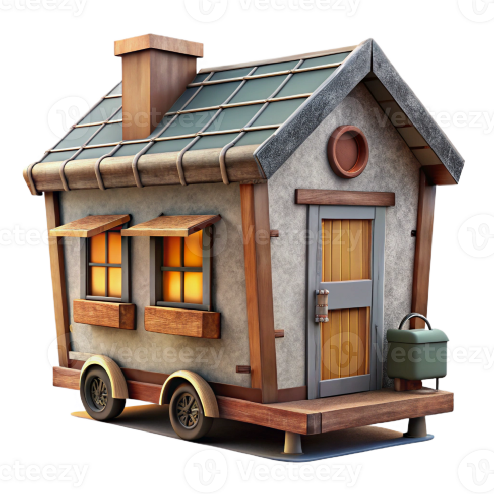 vibrant creative Off Grid Tiny House Front View Cutout professional png