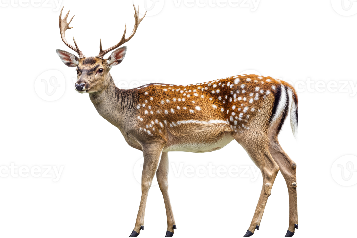 Spotted deer standing on a transparent background png