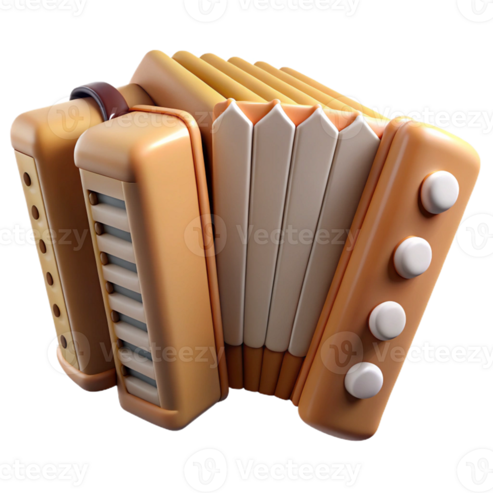 extraordinary minimalist Oktoberfest Accordion with Buttons and Keys Isolated Element genuine png