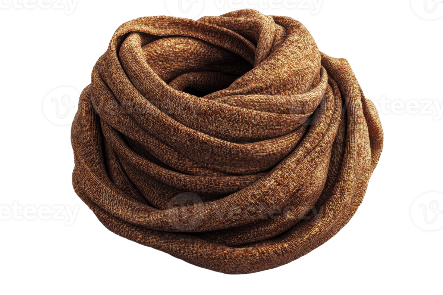 Brown scarf in a circular pattern on clear background png