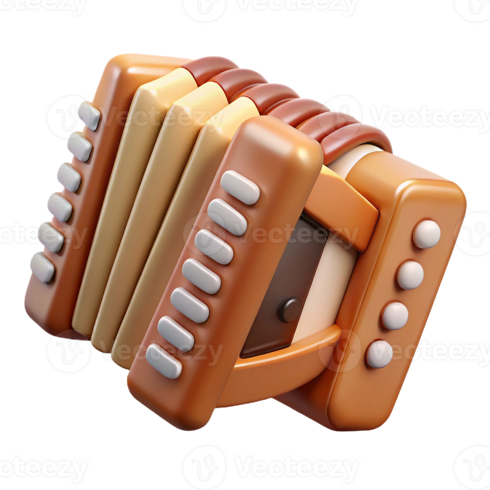 elegant classic Oktoberfest Accordion with Buttons and Keys Isolated Element high resolution png